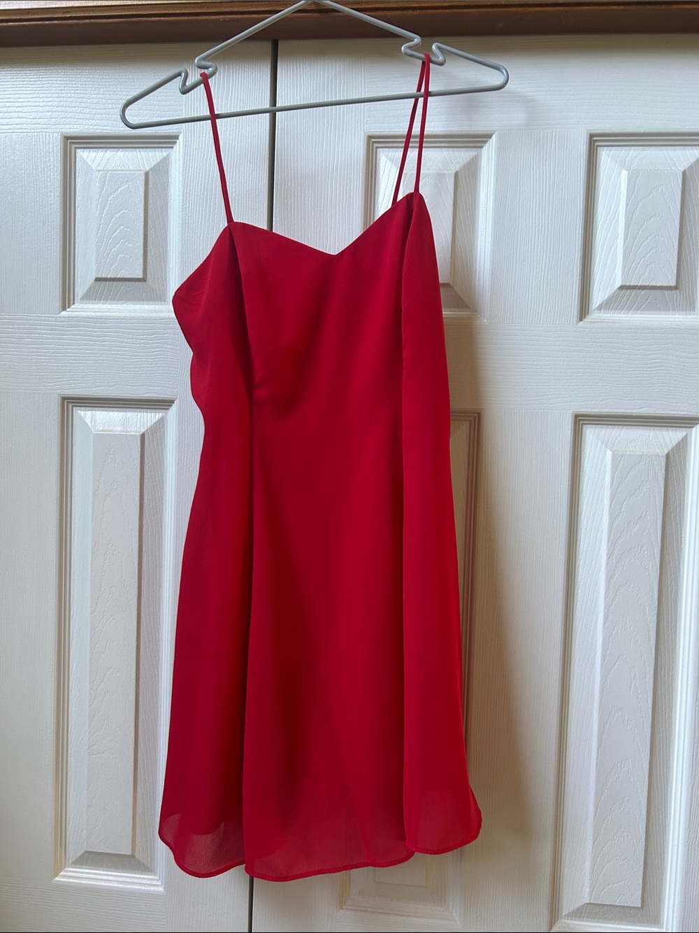 Red Spaghetti Strap Slip Dress